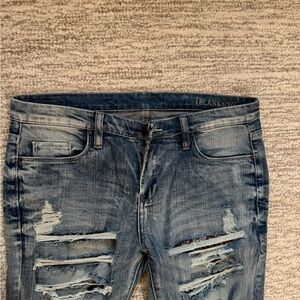 Blank NYC Distressed Skinny Jeans in Blue